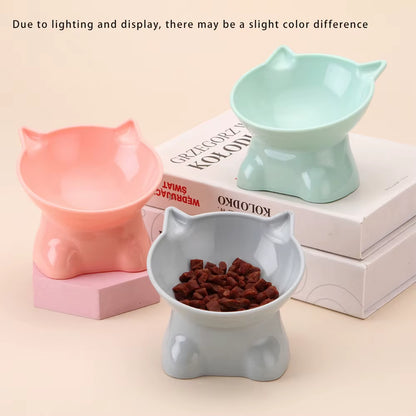 Protecting Cervical Vertebrae Cat Bowl with High Feet